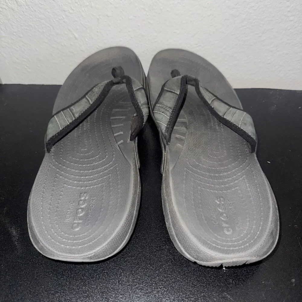 Crocs Men's Swiftwater Wave Flip Flops Brown Sandals Size 12